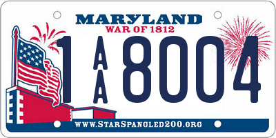 MD license plate 1AA8004