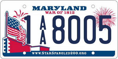 MD license plate 1AA8005