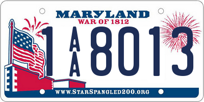 MD license plate 1AA8013