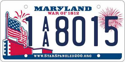 MD license plate 1AA8015