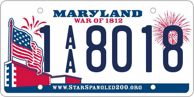 MD license plate 1AA8018