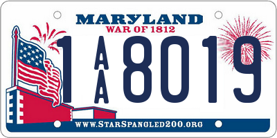 MD license plate 1AA8019