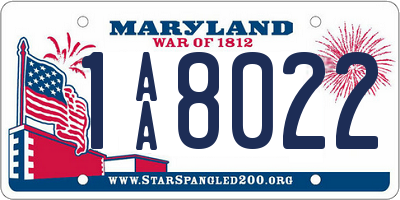 MD license plate 1AA8022