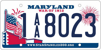 MD license plate 1AA8023