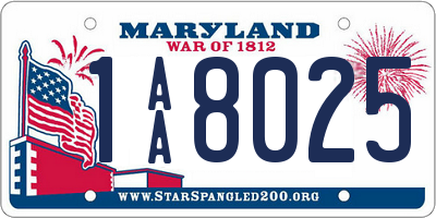 MD license plate 1AA8025