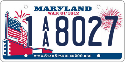 MD license plate 1AA8027