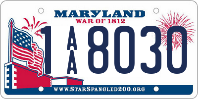 MD license plate 1AA8030