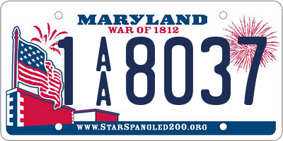 MD license plate 1AA8037