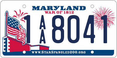 MD license plate 1AA8041