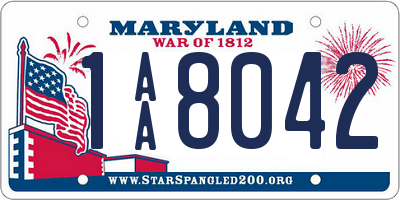 MD license plate 1AA8042