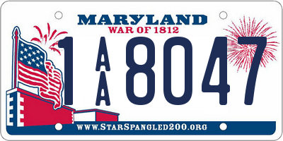 MD license plate 1AA8047