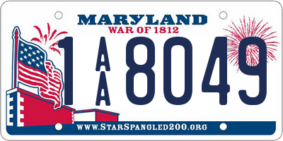 MD license plate 1AA8049