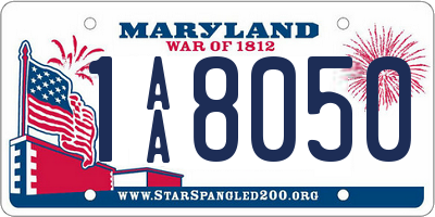 MD license plate 1AA8050