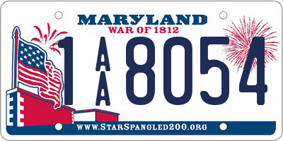 MD license plate 1AA8054