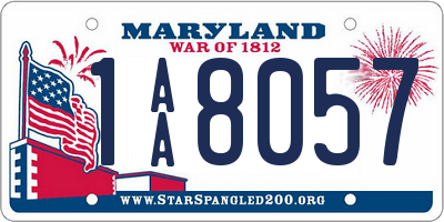 MD license plate 1AA8057