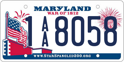 MD license plate 1AA8058