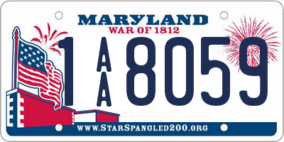 MD license plate 1AA8059