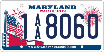 MD license plate 1AA8060