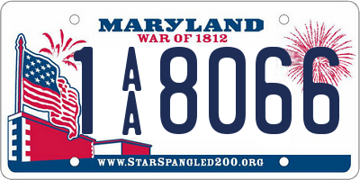 MD license plate 1AA8066