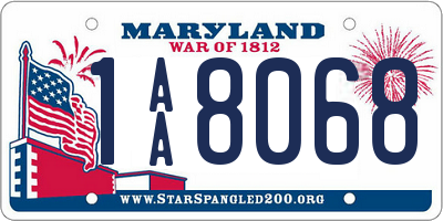 MD license plate 1AA8068