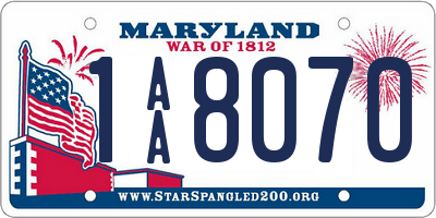 MD license plate 1AA8070