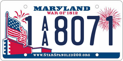 MD license plate 1AA8071