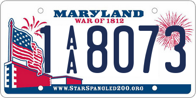 MD license plate 1AA8073