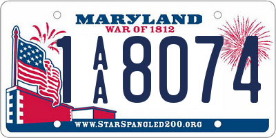 MD license plate 1AA8074