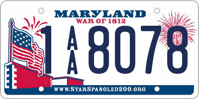 MD license plate 1AA8078