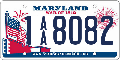 MD license plate 1AA8082