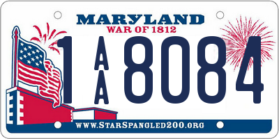 MD license plate 1AA8084