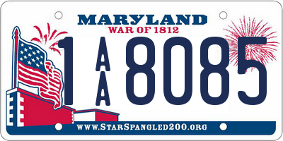 MD license plate 1AA8085