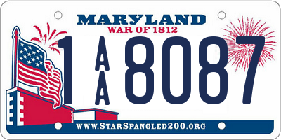 MD license plate 1AA8087