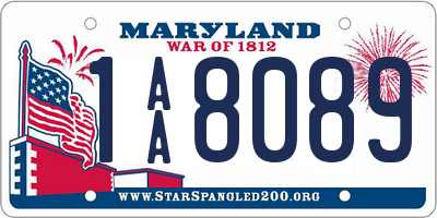 MD license plate 1AA8089