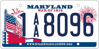 MD license plate 1AA8096