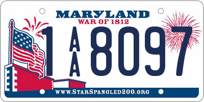 MD license plate 1AA8097