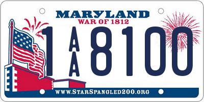 MD license plate 1AA8100