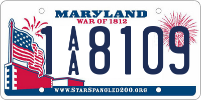MD license plate 1AA8109