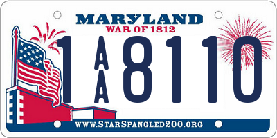 MD license plate 1AA8110