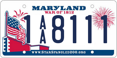 MD license plate 1AA8111