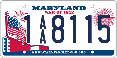 MD license plate 1AA8115