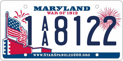 MD license plate 1AA8122