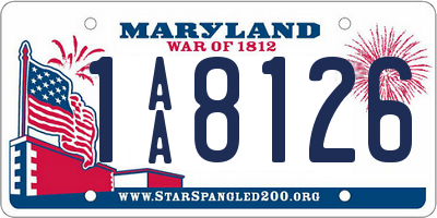 MD license plate 1AA8126