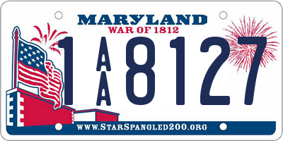 MD license plate 1AA8127