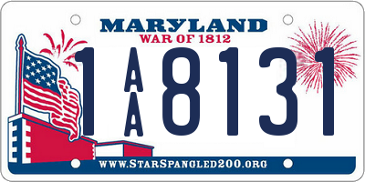 MD license plate 1AA8131