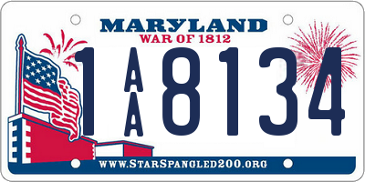 MD license plate 1AA8134