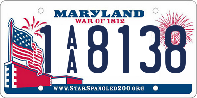 MD license plate 1AA8138