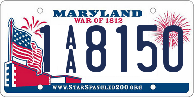 MD license plate 1AA8150