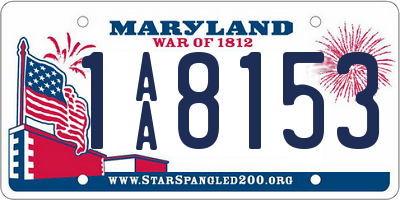 MD license plate 1AA8153