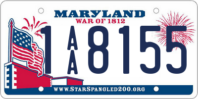 MD license plate 1AA8155